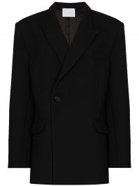 Paris Georgia notched-lapel double-breasted blazer ~ contemporary black blazers