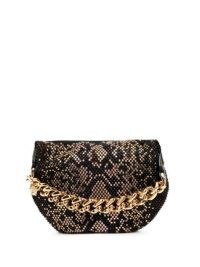 Versace python-pattern studded pouch / chunky chain handle bags / small studded handbags