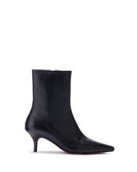 JIGSAW CHARLY SOCK ANKLE BOOT LEATHER ~ black kitten heel boots