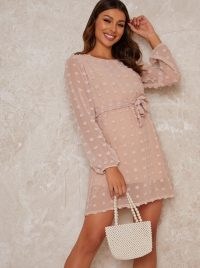 Chi Chi Giovanna Dress ~ pink semi sheer dresses