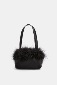 TOPSHOP CLUELESS Black Feather Grab Bag ~ glamorous handbags ~ party accessories