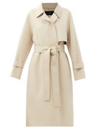 JOSEPH Cottrell felted wool-blend trench coat | beige waist tie coats