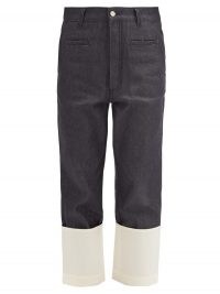 LOEWE Fisherman turn-up cropped-leg jeans in dark indigo / denim