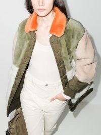 MARFA STANCE reversible shearling bomber jacket ~ colour block winter jackets