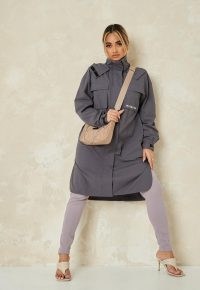 MISSGUIDED grey co ord missguided lightweight trench coat ~ casual coats