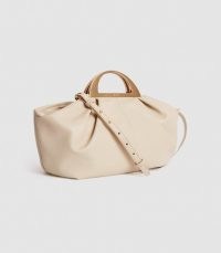 Reiss JANINA LARGE LEATHER CROSS BODY BAG OFF WHITE ~ top handle crossbody bags