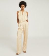 Reiss JODY JUMPSUIT METALLIC GOLD ~ party glamour ~ glamorous occasion jumpsuits