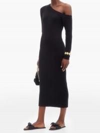 LISA YANG Kitty one-shoulder ribbed cashmere dress ~ LBD