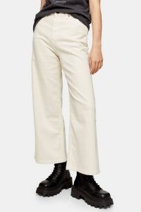 LEE Buttermilk Cropped A Line Flare Trousers | casual light coloured crop leg pants