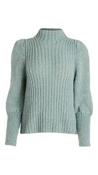 Line & Dot Elizabeth Sweater ~ sage green high neck bishop sleeve sweaters