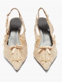 BALENCIAGA Lingerie sling-back lace pumps / romantic slingbacks / floral and bow embellished shoes