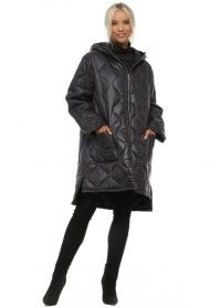 MADE IN ITALY Black Quilted Hooded Coat ~ stylish winter coats