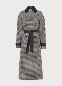 L.K. BENNETT NAVETTA BLACK & WHITE HOUNDSTOOTH COAT ~ checked coats