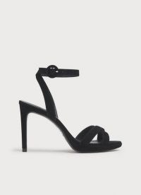 L.K. BENNETT NEATH BLACK SUEDE PLATFORM SANDALS / party heels