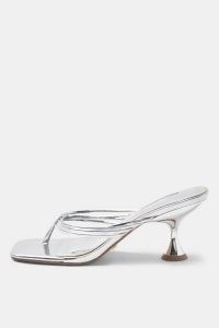 TOPSHOP NEEVA Silver Mules ~ metallic kitten heel mule ~ party sandals ~ going out footwear