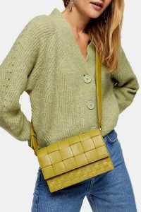 TOPSHOP Olive Mixed Weave Cross Body Bag ~ green crossbody bags