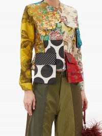 MARQUES’ALMEIDA Patchwork upcycled cotton-blend twill jacket / mixed floral print jackets