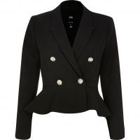 RIVER ISLAND Petite peplum gold button blazer ~ petites outerwear ~ frill hem blazers ~ jackets