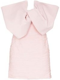 Magda Butrym bow detail fitted mini dress in light-pink ~ evening glamour ~ glamorous party dresses