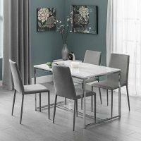Scala Dining Table & 4 Jazz Grey Chairs