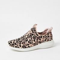 Skechers pink ultra flex leopard trainer / wild animal print trainers / slip on sneakers