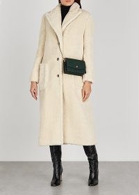 TORY BURCH Cream faux shearling coat ~ luxe soft feel winter coats