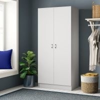Audrina 2 Door Wardrobe by Zipcode Design – slim, streamlined design with grey metal handles for modern detail