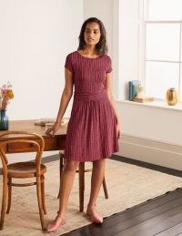 Boden Amelie Jersey Dress in Cherry Red, Chevron Twist ~ effortlessly stylish day dresses