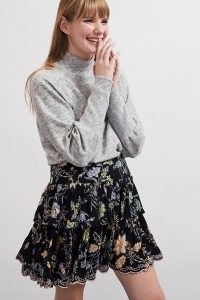 ANTHROPOLOGIE Ruth Ruffled Mini Skirt / floral skirts