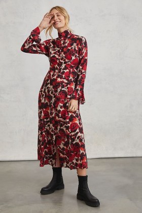 Hope For Flowers Olivia Maxi Dress / red romantic-style high neck dresses / floral fashion