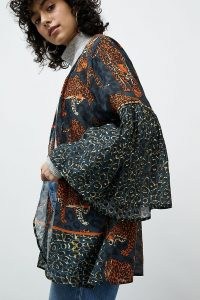 Bl-nk Leopard-Print Kimono / mixed animal prints / flared sleeve kimonos