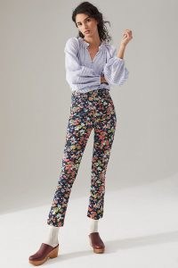 Maeve Gardenia Ultra High-Rise Slim Straight Jeans / floral denim