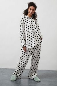 Sleeper Polka-Dot Pyjama Set / monochrome pyjamas / comfy luxe nightwear