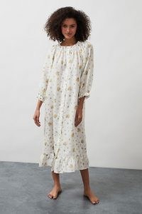 Sleeper Ruffled Lounge Midi Dress / comfy nightwear / loungewear dresses