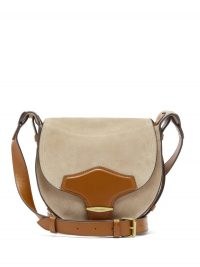 ISABEL MARANT Botsy suede shoulder bag ~ beige and brown leather bags