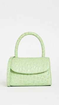 BY FAR Mini Bag in Pistachio ~ small green crocodile effect handbag