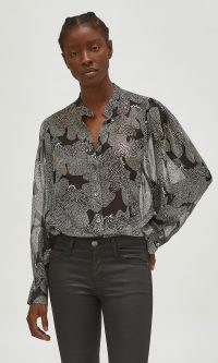 EQUIPMENT CHAYCE SILK TOP – printed monochrome blouses