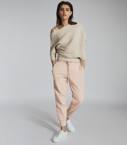 REISS DELTA JERSEY JOGGERS NEUTRAL ~ casual and stylish ~ sportswear fashion