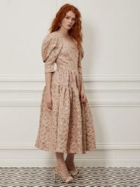 sister jane DREAM Zelda Jacquard Midi Dress | volume sleeve dresses