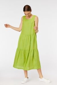 gorman EMERALD DRESS ~ lime green tiered linen dresses