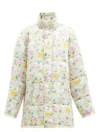 BALENCIAGA Floral-print quilted shell coat ~ padded winter coats ~ flower prints