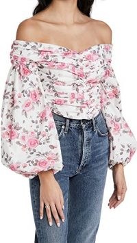 Giuseppe di Morabito Off Shoulder Blouse / floral bardot blouses