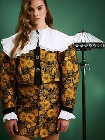 sister jane ALL THAT JAZZ Barbara Jacquard Jacket | floral balloon sleeve cropped jackets | romance | romantic style fashion