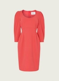 L.K. BENNETT JOSEPHINE PINK CREPE SCOOP NECK SHIFT DRESS ~ feminine coloured dresses