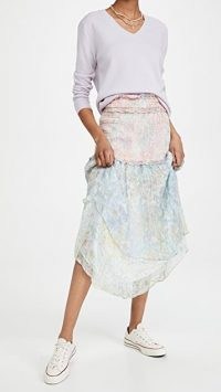 LOVESHACKFANCY Asaria Skirt Enchanted Wind / floral ruffle trim skirts