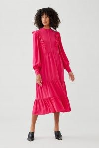 GHOST ESMA DRESS ~ pink ruffle trimmed dresses