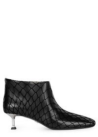 PACIOTTI Baby Lux 50 black leather ankle boots / fishnet overlay booties