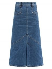 ISABEL MARANT Pomano fluted-hem denim midi skirt ~ classic skirts