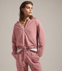 REISS RAYNA WASHED LOUNGEWEAR HOODIE ROSE ~ pink hoodies