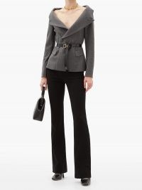 ALTUZARRA Serge mid-rise flared-leg twill trousers ~ chic black pants ~ essential wardrobe style